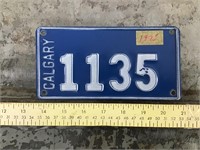 1975 Calgary licensing fee plate