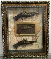 Shadow box w/ ornate frame 19"x23"