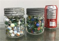 Two jars of marbles