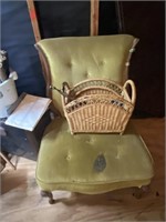 Chair (needs TLC) and basket