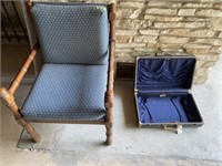 Chair and samsonite suitcase