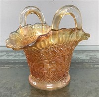 Carnival glass basket