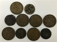 Old British pennies