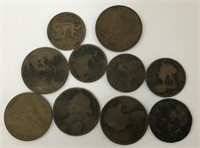 Old British pennies