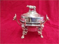 9 X 8 SILVER PLATE COVERED BUTTER DISH