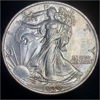 1939 Walking Liberty Half Dollar - Radiant