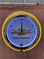 Chevrolet NEON Clock 240V and Battery 360mm. Nice