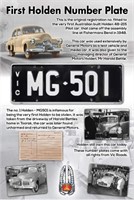 HOLDEN’S FIRST Victorian Number Plates MG-501