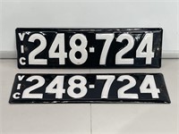 Set of Enamel Victorian Heritage Number Plates