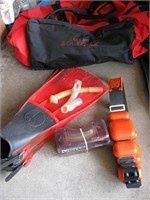 Scuba/ Snorkeling Weight Belt, Goggles, Flippers