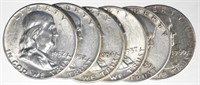 Franklin Half Dollars (6)