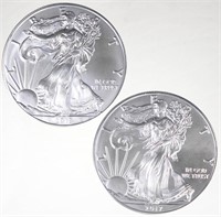 2017 & 2018 Silver Eagle Bullion Coins