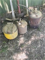 (3) Vintage Metal Fuel Cans