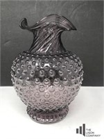 Amethyst Hobnail Vase with Ruffled Top