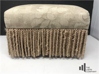 Upholstered Footstool with Fringe