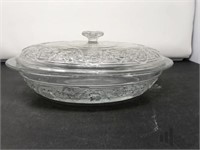 Glass Covered Casserole Oval Dish
