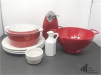 Red and White Kitchenware