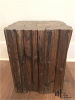 Faux Wood Small Stool
