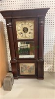 Large antique cabinet clock - weight driven.