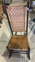 Vintage grandpa rocking chair - split oak woven