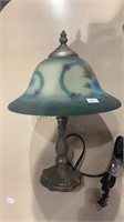 Small side lamp reverse painted frosted glass