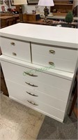 Vintage four drawer dresser with brass door