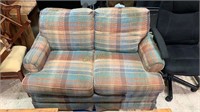 Pastel plaid sofa couch - no name found - ruffled