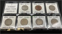 Coins - seven different Liberty Head nickels,