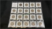 Coins - 19 different buffalo nickels,