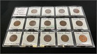 Coins - 14 early wheat pennies, better condition,