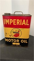 Vintage imperial motor oil 2 gallon can(1178)