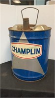 Vintage Champlin 5 gallon motor oil can with