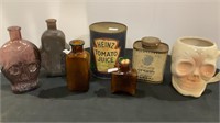 Vintage and antique bottles and tins - brown glass