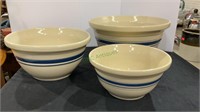 Roseville nesting bowls - largest bowl is 6 quart