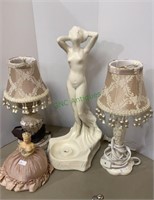 Two small decorative table lamps with