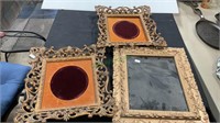 Two vintage plastic cameo frames and one antique