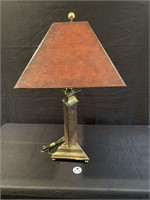 Table Lamp with Leather Shade