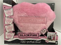 (2x bid) Black Pink Light Up Plush Heart