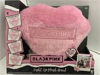 (6x bid) Black Pink Light Up Plush Heart