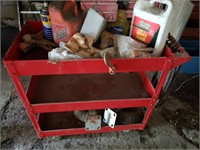 4 wheel cart and contents