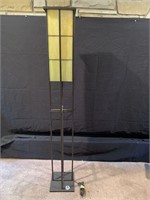Metal Floor Lamp with Leaded Glass Shade