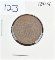 1864 US 2 CENT PIECE
