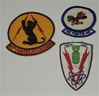 3 Vintage USAF Squadron Patches