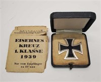 WWII German EK1 Iron Cross w/ Case and Box Remnant