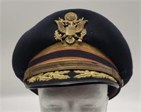 US Army Adjutant General Dress Blue Visor Hat