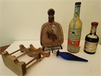 Bottles, bottle holder and stopper
