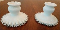 Fenton Silver Crest Candle Holders