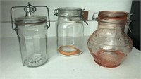 Bale top quart and larger glass jars