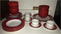 Red rim dishes