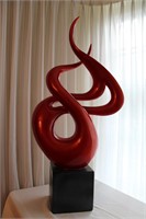 RED MODERN ART SCULPTURE